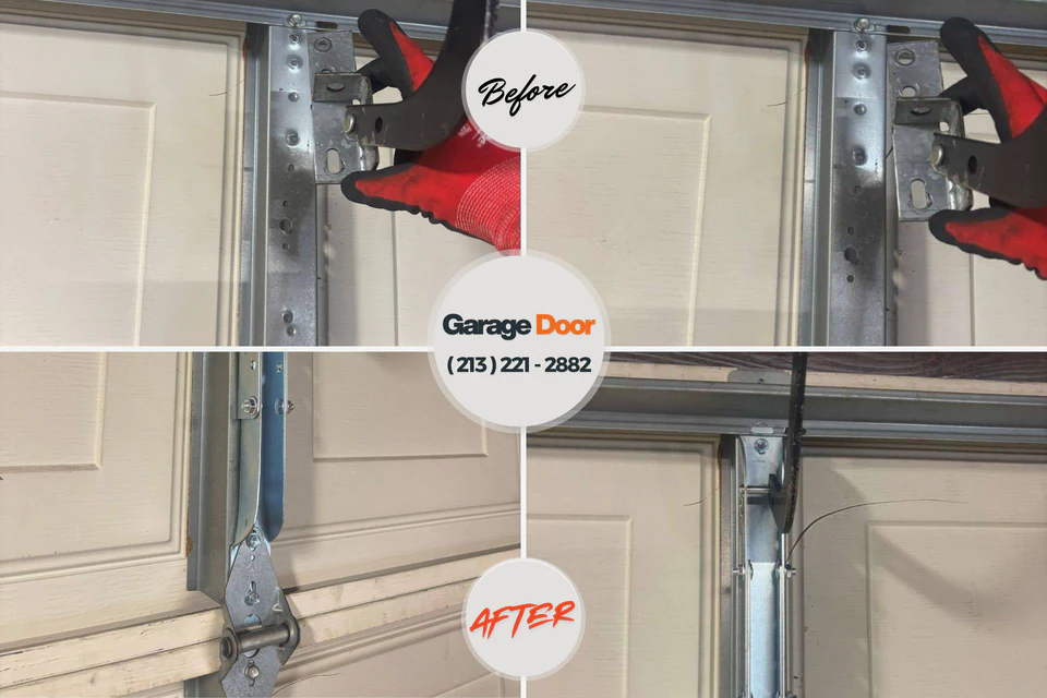 Before and after: garage door repair Warsaw, KY